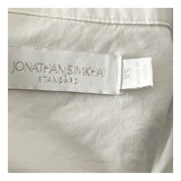 Jonathan Simkhai Skyler Button Down Women’s Size XS White Open Back Tie Shirt - Picture 7 of 8